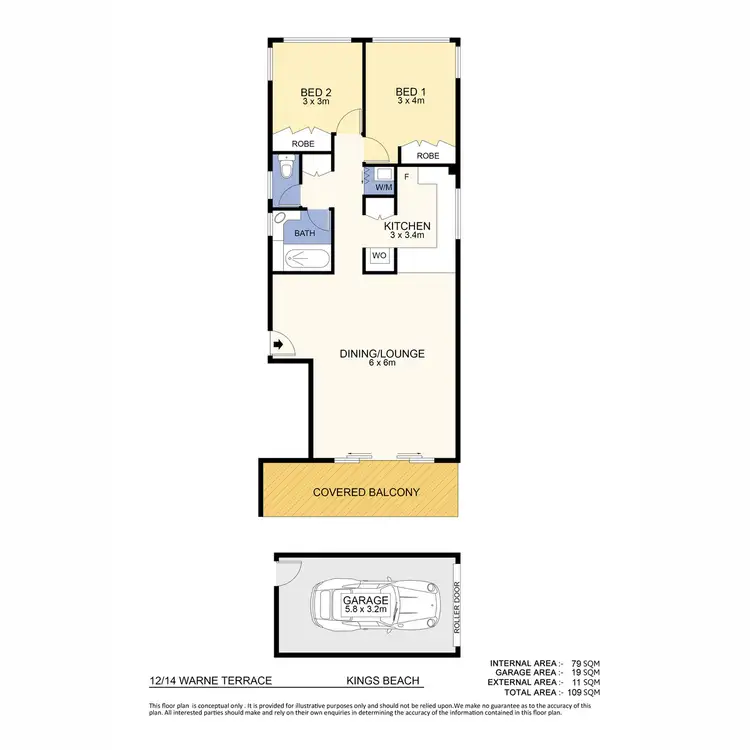 Floorplan of Homely unit listing, 12/14 Warne Terrace, Kings Beach QLD 4551