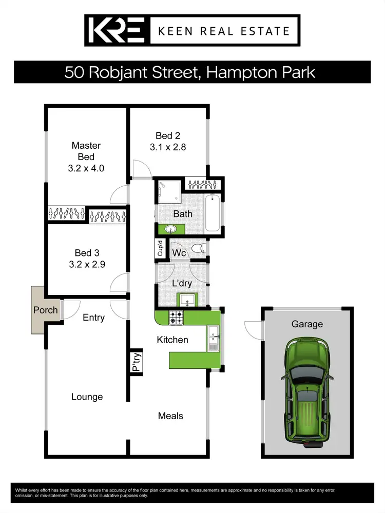 Floorplan of Homely unit listing, 50 Robjant Street, Hampton Park VIC 3976