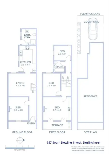 Floorplan of Homely terrace listing, 387 South Dowling Street, Darlinghurst NSW 2010