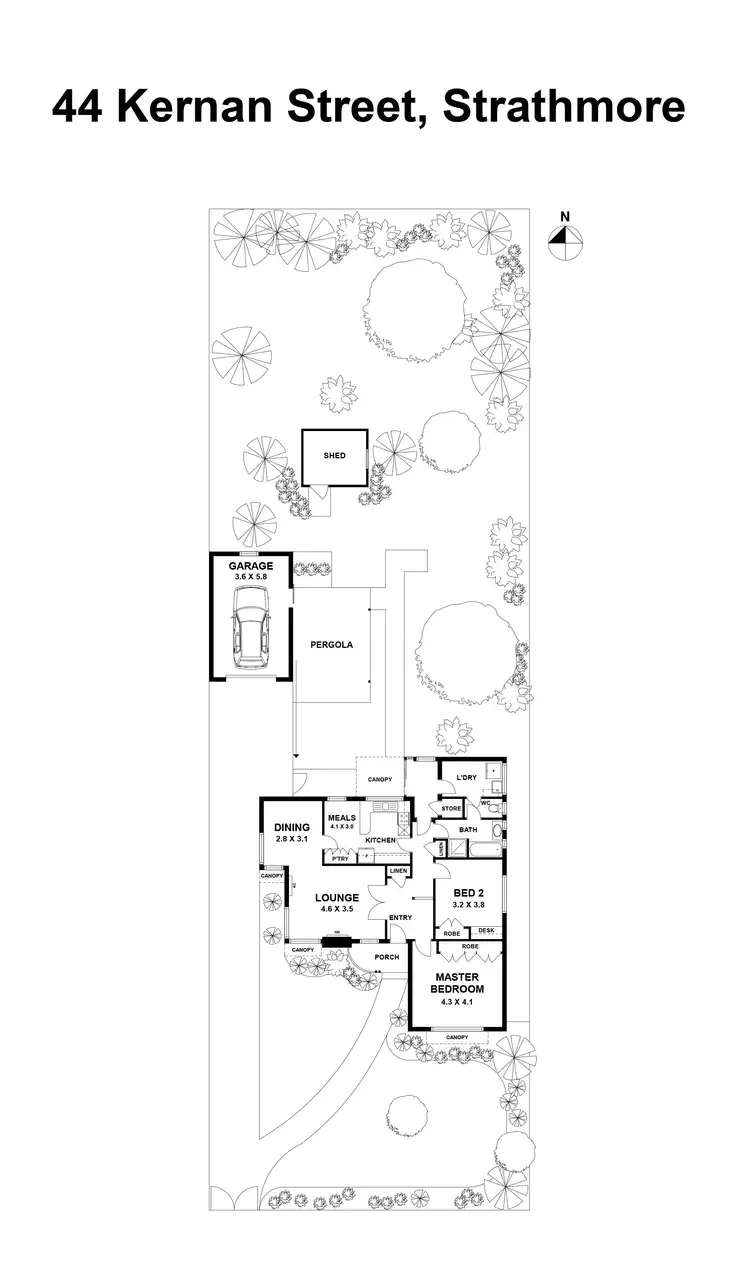 Floorplan of Homely house listing, 44 Kernan Street, Strathmore VIC 3041