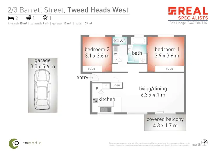 Floorplan of Homely unit listing, 2/3-5 Barrett Street, Tweed Heads West NSW 2485