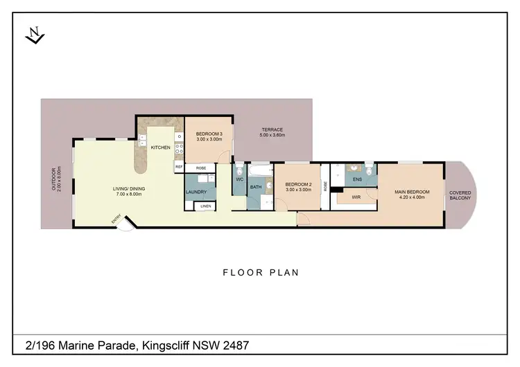 Floorplan of Homely apartment listing, 2/196 Marine Parade, Kingscliff NSW 2487