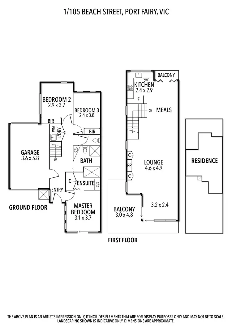 Floorplan of Homely house listing, 1/105 Beach Street, Port Fairy VIC 3284