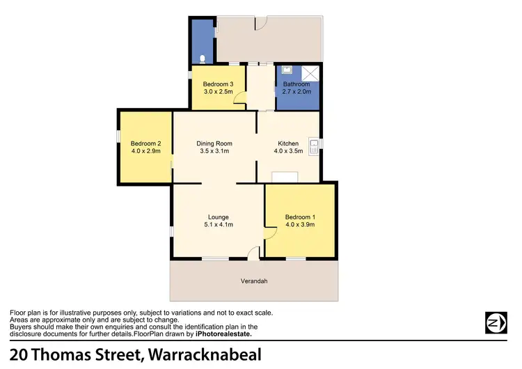 Floorplan of Homely house listing, 20 Thomas Street, Warracknabeal VIC 3393