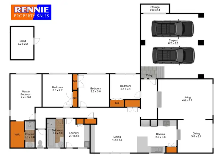Floorplan of Homely house listing, 3 Poplar Avenue, Traralgon VIC 3844