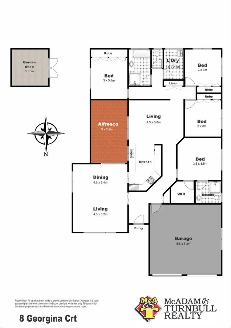 Floorplan of Homely house listing, 8 Georgina Court, Kearneys Spring QLD 4350