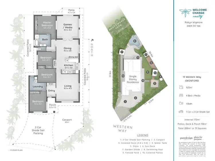 Floorplan of Homely house listing, 13 Western Way, Oxenford QLD 4210