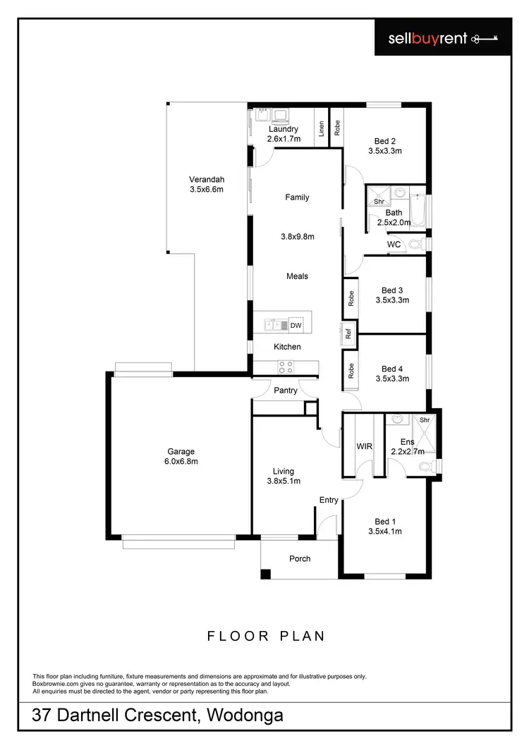 Floorplan of Homely house listing, 37 DARTNELL CRESCENT, Wodonga VIC 3690