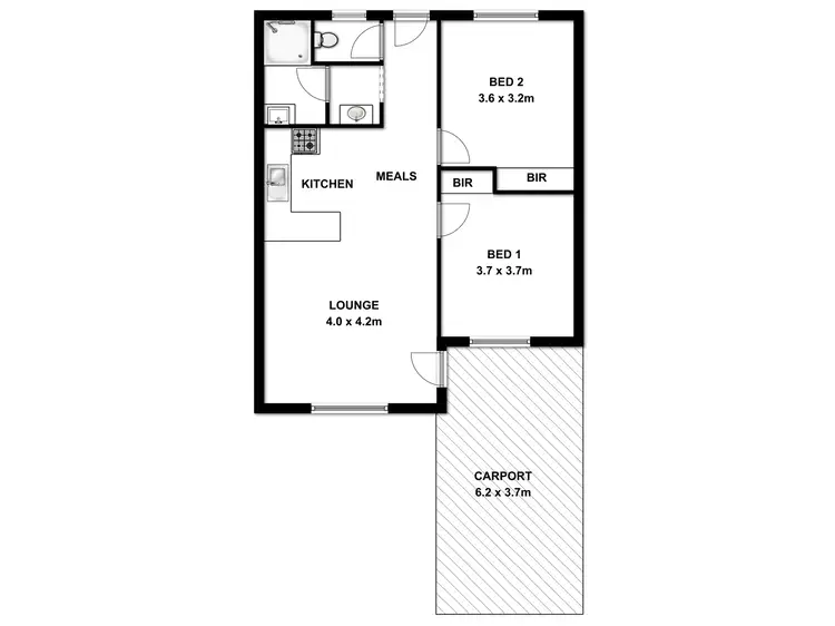 Floorplan of Homely flat listing, 2/7 BONSHOR STREET, Millicent SA 5280