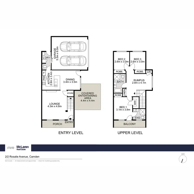 Floorplan of Homely townhouse listing, 2/2 Rosalie Avenue, Camden NSW 2570