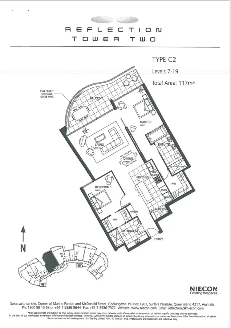 Floorplan of Homely apartment listing, 803/110 Marine Parade 'Reflections Tower Two', Coolangatta QLD 4225