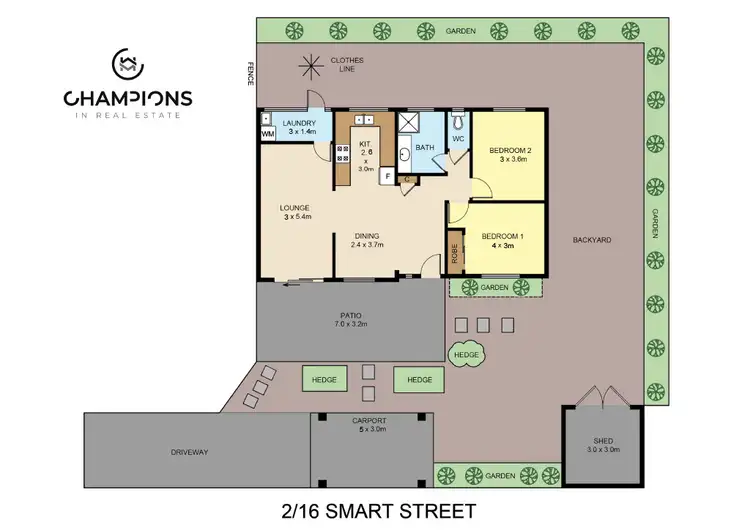 Floorplan of Homely house listing, 2/16 Smart Street, Mooroobool QLD 4870