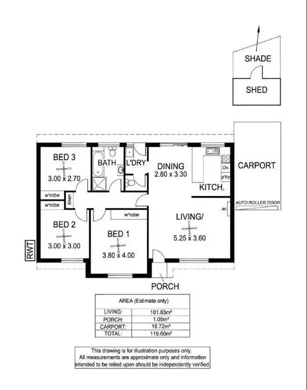 Floorplan of Homely unit listing, 1/4 Walsh Court, Mount Barker SA 5251