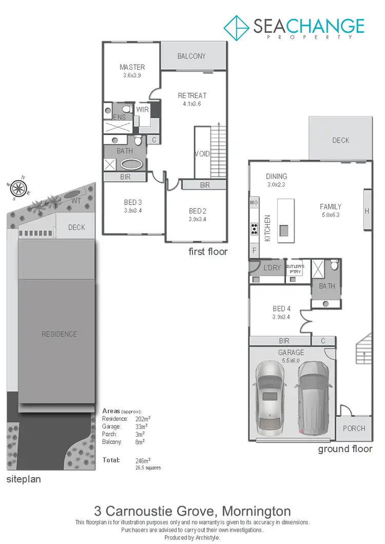 Floorplan of Homely house listing, 3 Carnoustie Grove, Mornington VIC 3931