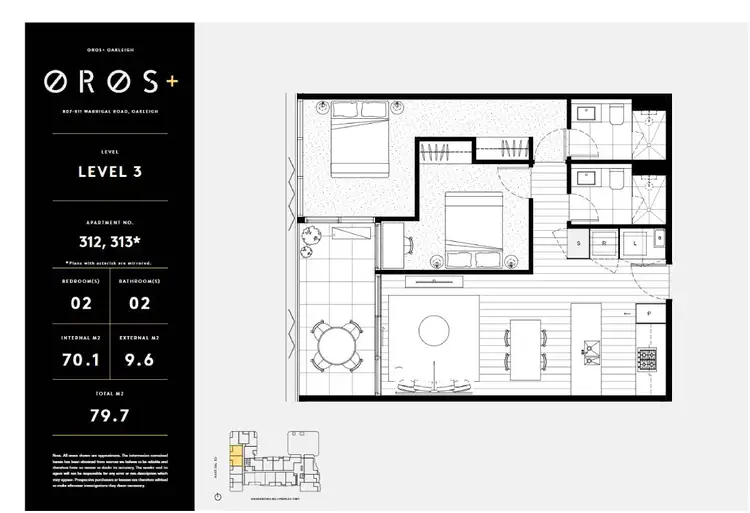 Floorplan of Homely apartment listing, OROS at Warrigal Road, Oakleigh VIC 3166
