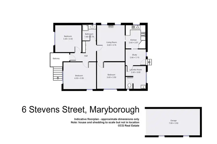 Floorplan of Homely house listing, 6 Stevens Street, Maryborough VIC 3465