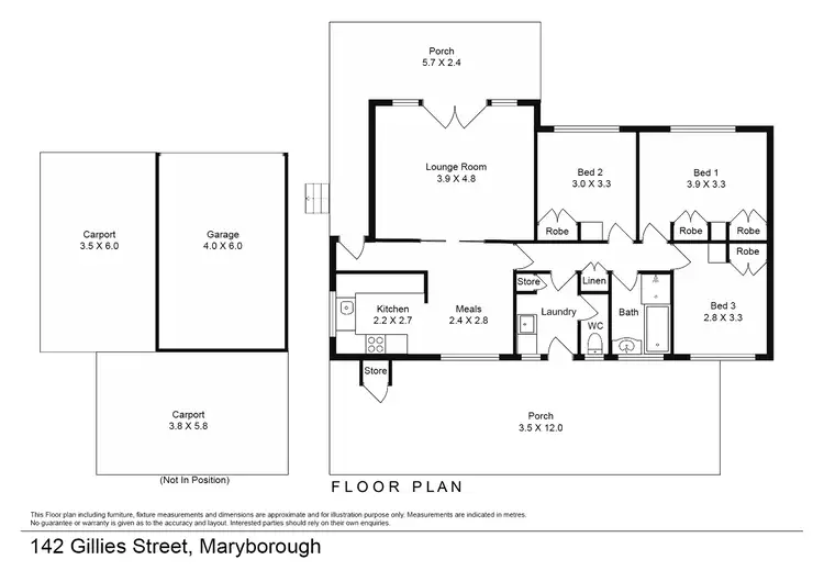 Floorplan of Homely house listing, 142 Gillies Street, Maryborough VIC 3465