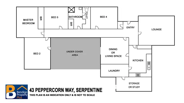 Floorplan of Homely house listing, 43 Peppercorn Way, Serpentine VIC 3517