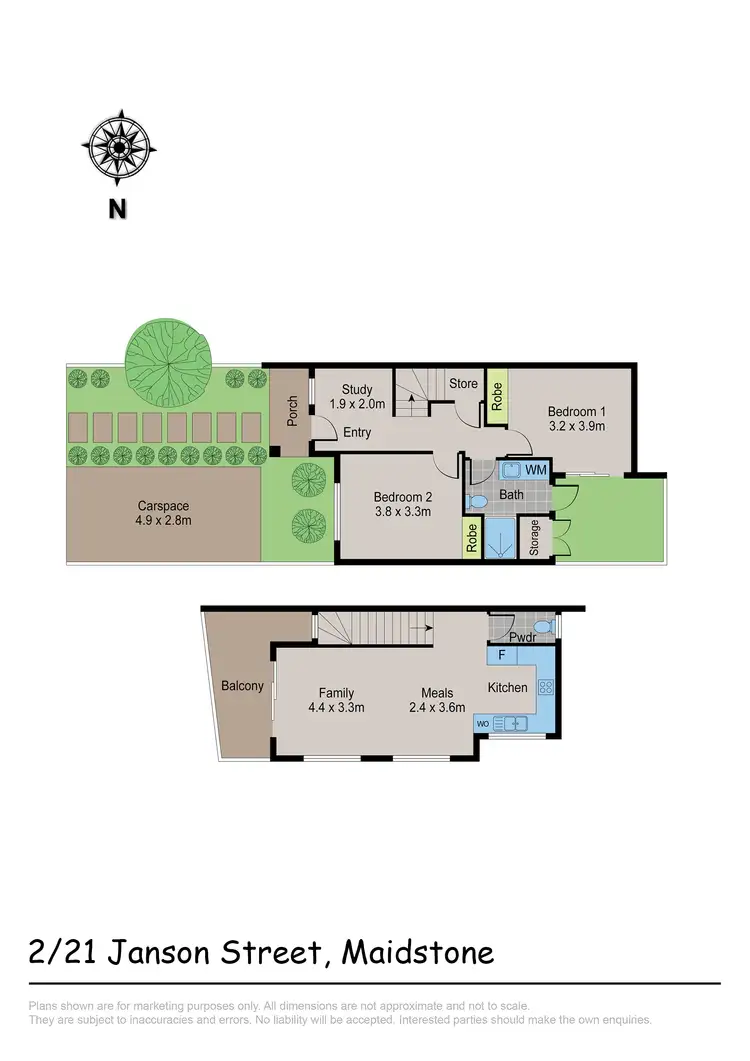 Floorplan of Homely townhouse listing, 2/21 Janson Street, Maidstone VIC 3012