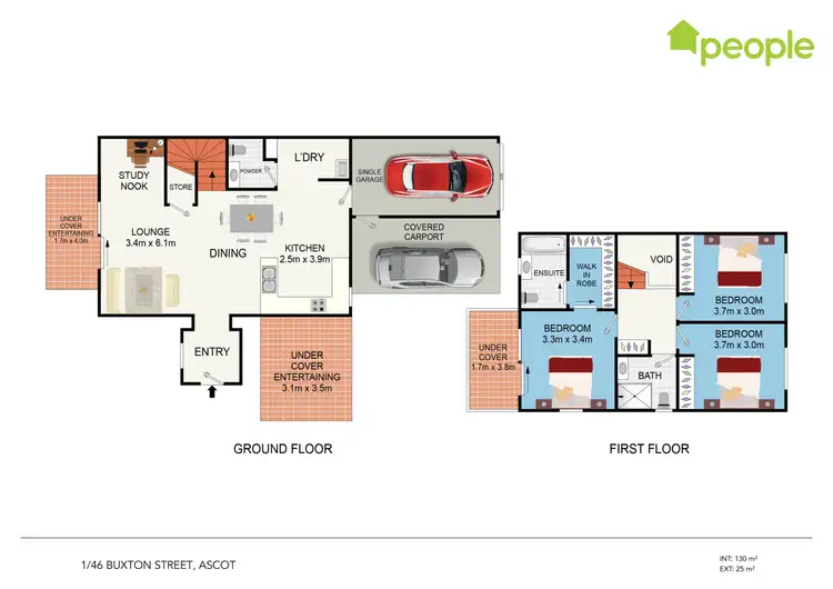 Floorplan of Homely townhouse listing, 1/46 Buxton Street, Ascot QLD 4007