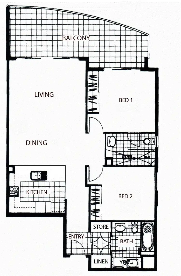 Floorplan of Homely apartment listing, 28/30 Mollison Street, South Brisbane QLD 4101