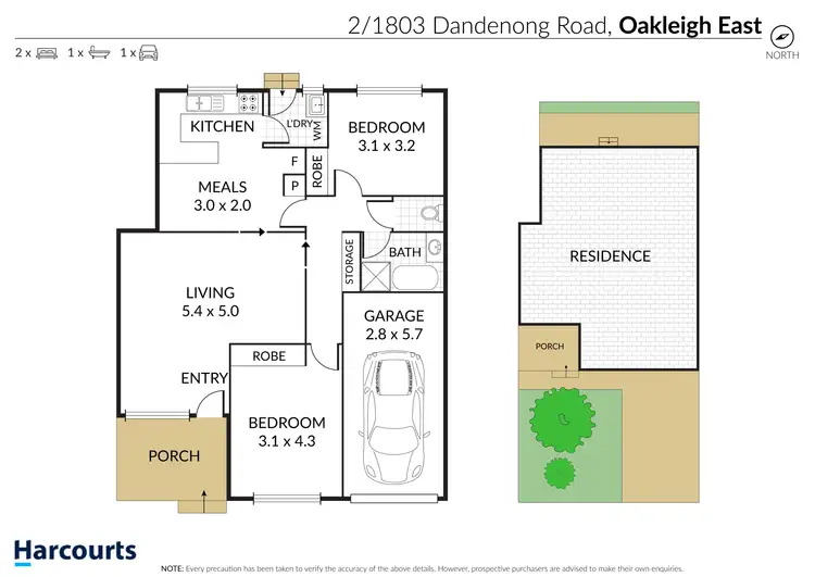 Floorplan of Homely townhouse listing, 2/1803 Dandenong Road, Oakleigh East VIC 3166