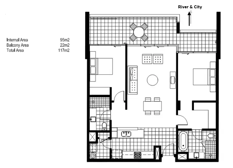 Floorplan of Homely apartment listing, 1202/30 The Circus, Burswood WA 6100
