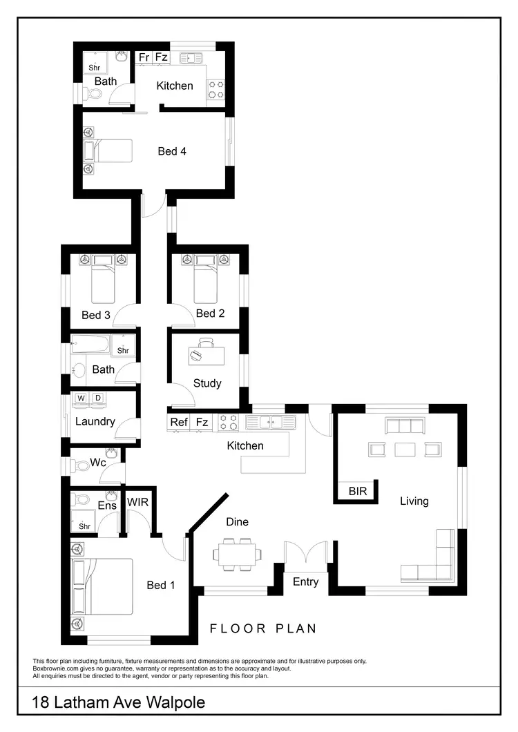 Floorplan of Homely house listing, 18 LATHAM AVENUE, Walpole WA 6398