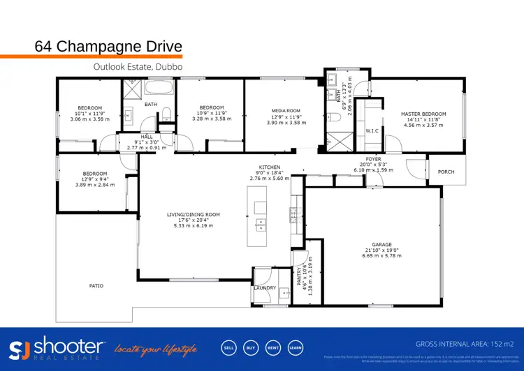 Floorplan of Homely house listing, 64 Champagne Drive, Dubbo NSW 2830