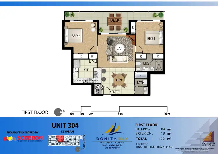 Floorplan of Homely unit listing, 304/29 CAROLINE STREET, Woody Point QLD 4019