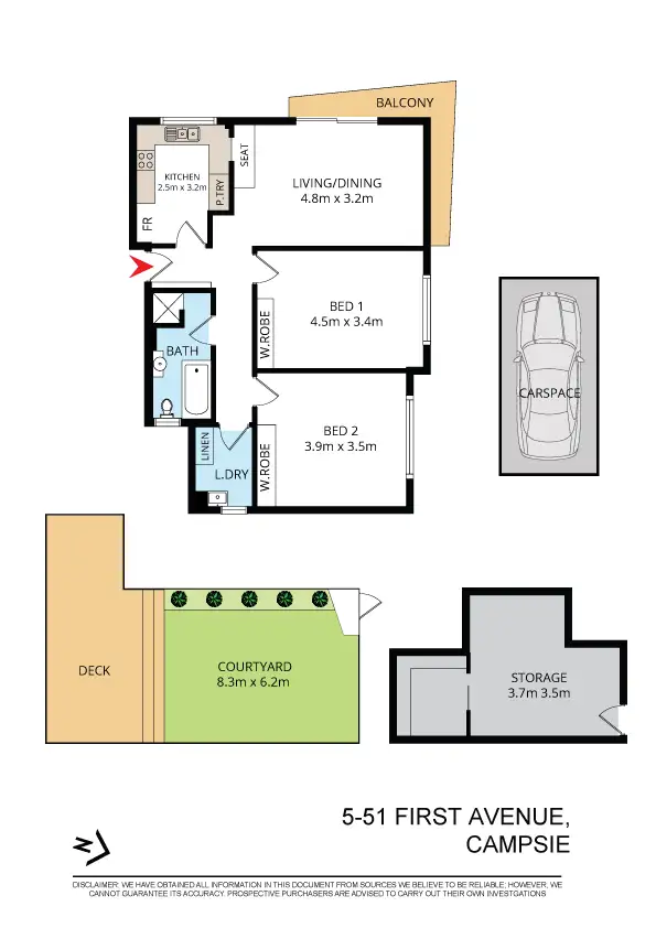 Floorplan of Homely apartment listing, 5/51 First Avenue, Campsie NSW 2194