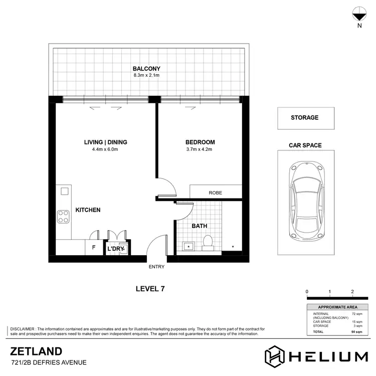 Floorplan of Homely apartment listing, 721/2B Defries Avenue, Zetland NSW 2017