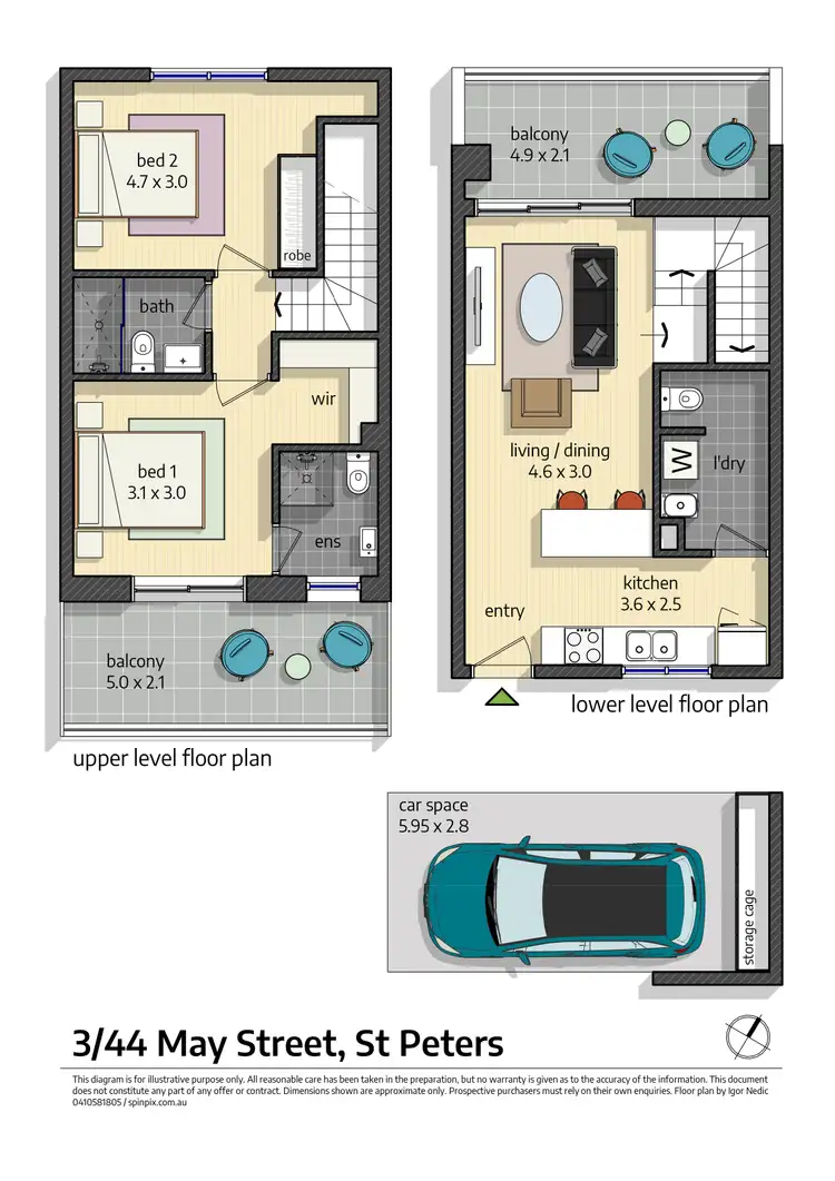Floorplan of Homely apartment listing, 3/44 May St, St Peters NSW 2044