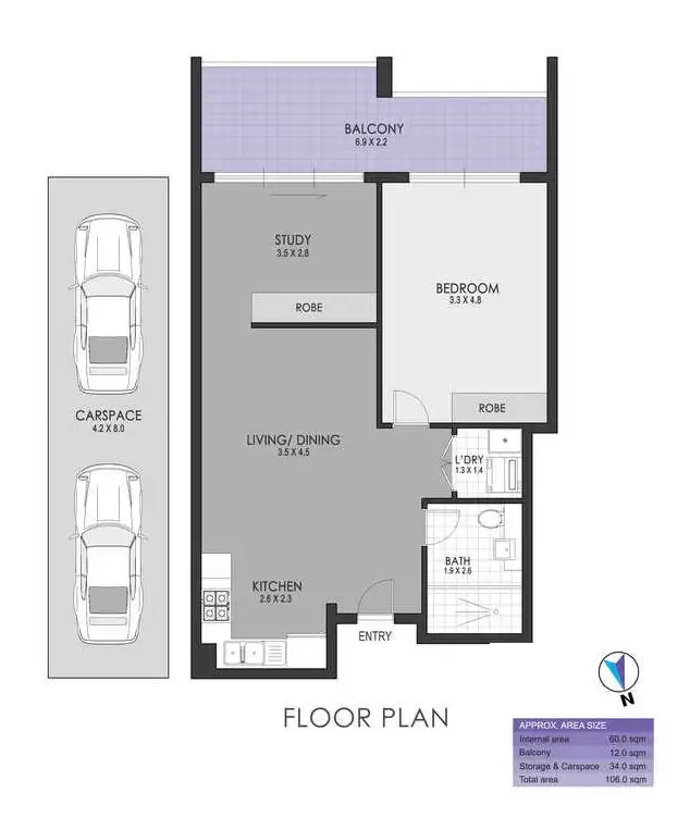Floorplan of Homely apartment listing, 610/39 Cooper Street, Strathfield NSW 2135