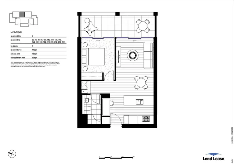 Floorplan of Homely apartment listing, Level 22/1 Steam Mill Lane, Haymarket NSW 2000