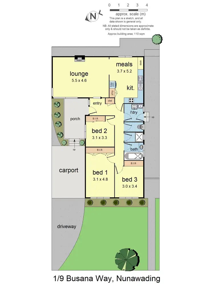 Floorplan of Homely unit listing, 1/9 Busana Way, Nunawading VIC 3131