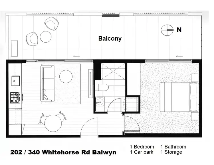 Floorplan of Homely apartment listing, 202/340 Whitehorse Road, Balwyn VIC 3103