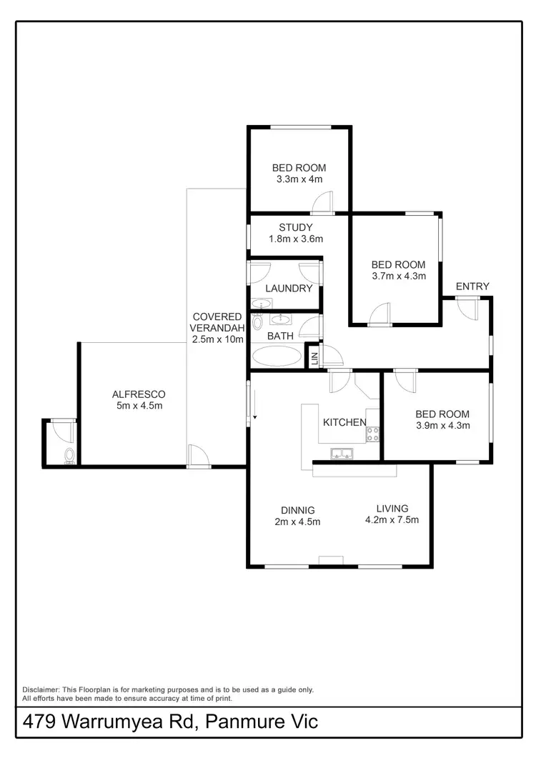 Floorplan of Homely rural property listing, 479 Warrumyea Road, Panmure VIC 3265