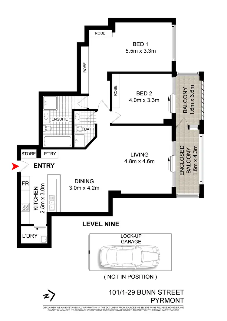 Floorplan of Homely apartment listing, 101/1 Bunn Street, Pyrmont NSW 2009