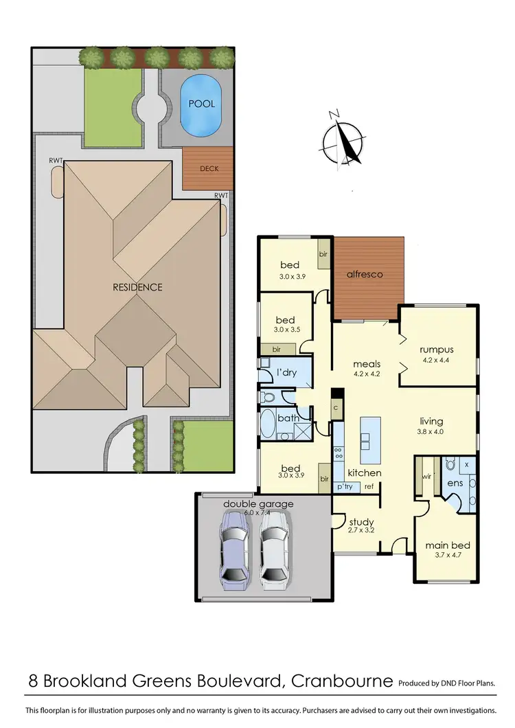 Floorplan of Homely house listing, 8 Brookland Greens Boulevard, Cranbourne VIC 3977