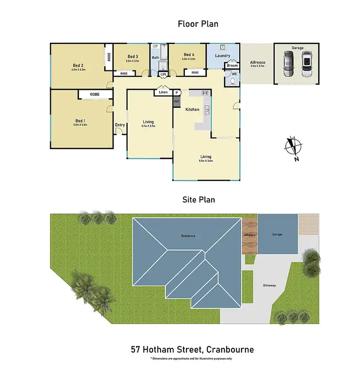 Floorplan of Homely house listing, 57 Hotham Street, Cranbourne VIC 3977