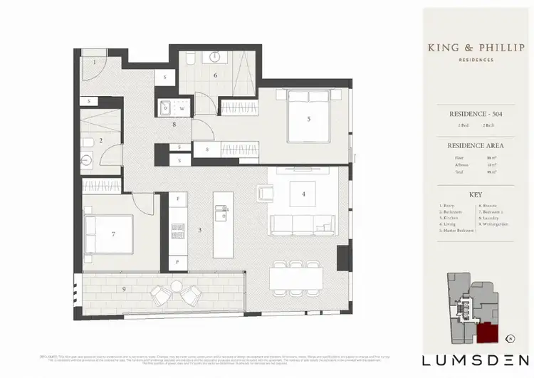 Floorplan of Homely apartment listing, 504/148-160 King Street, Sydney NSW 2000