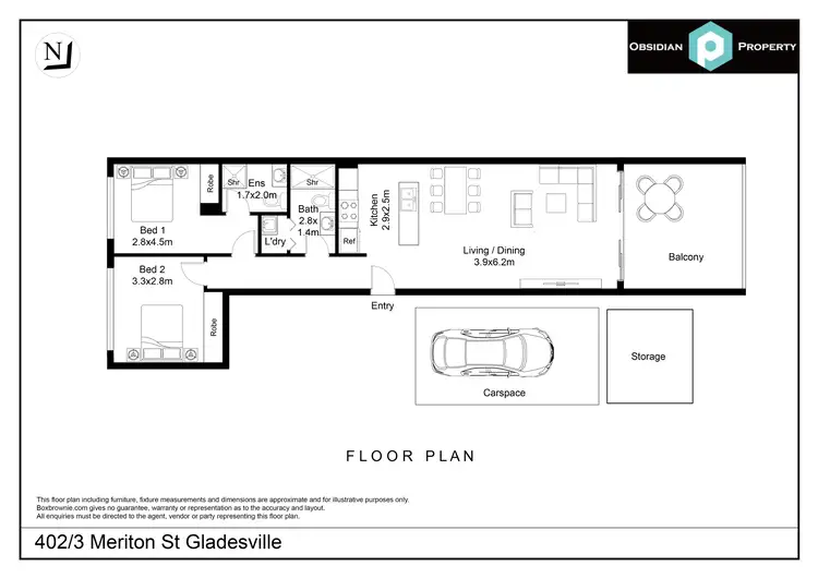 Floorplan of Homely apartment listing, 402/3 Meriton Street, Gladesville NSW 2111