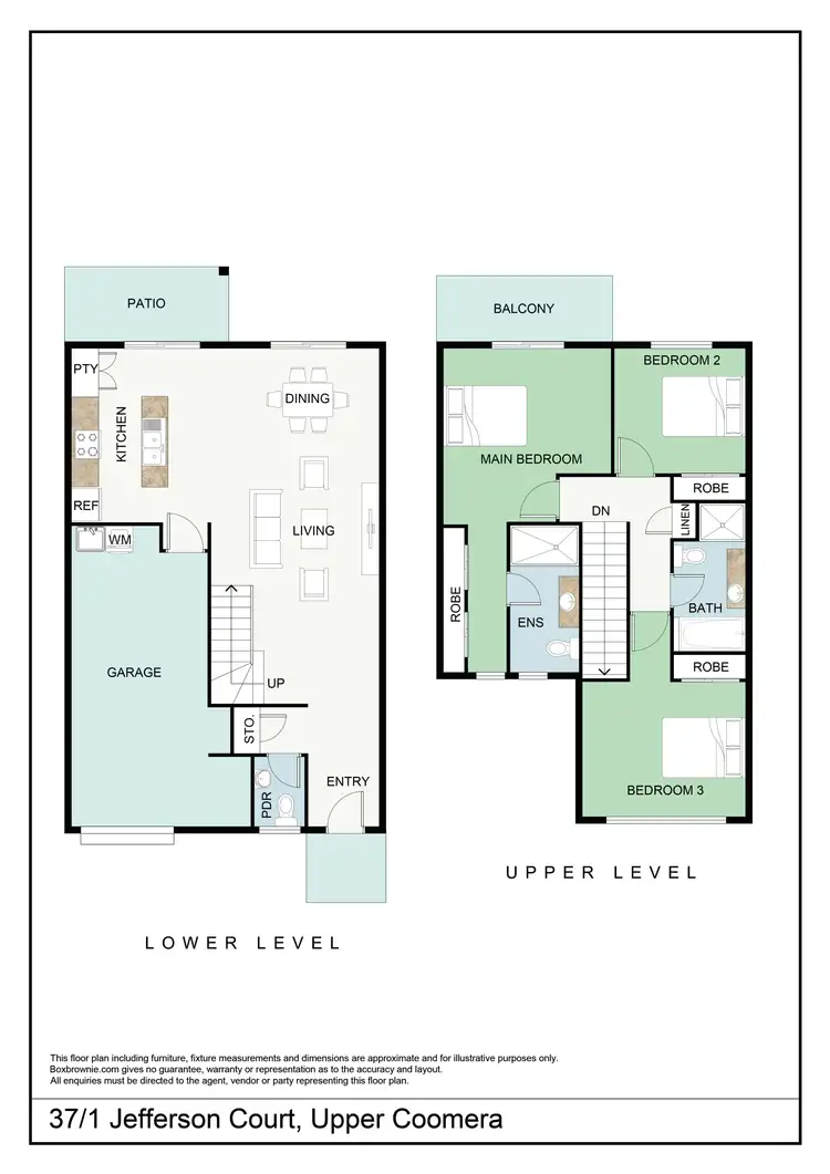 Floorplan of Homely townhouse listing, 37/1 Jefferson Court, Upper Coomera QLD 4209