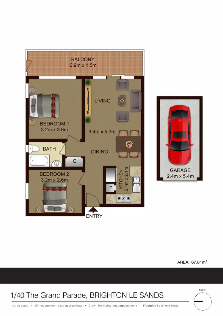 Floorplan of Homely unit listing, 1/40 The Grand Parade, Brighton-Le-Sands NSW 2216