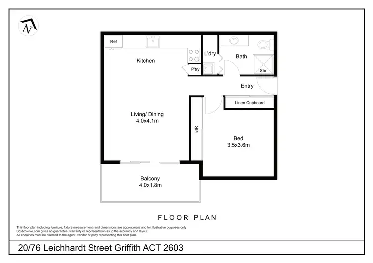 Floorplan of Homely apartment listing, 20/76 Leichhardt Street, Kingston ACT 2604