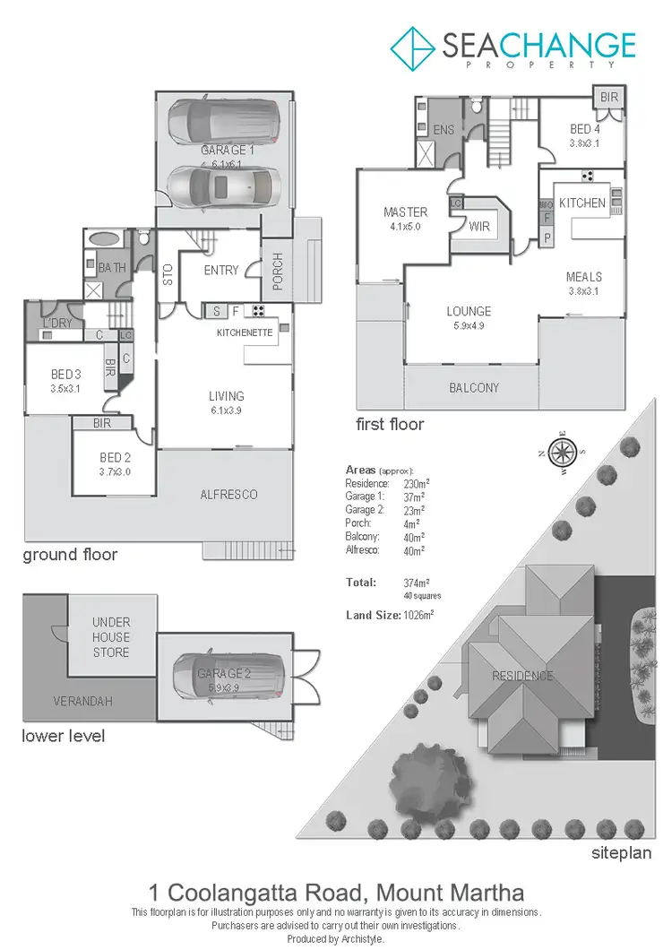 Floorplan of Homely house listing, 1 Coolangatta Road, Mount Martha VIC 3934