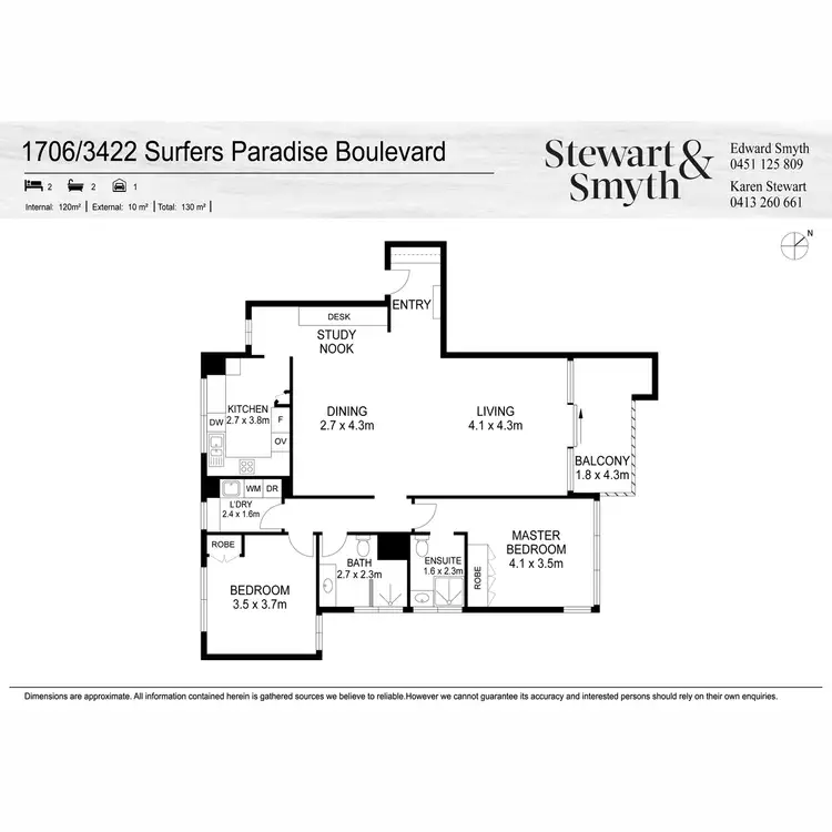 Floorplan of Homely apartment listing, 1706/3422 Surfers Paradise Boulevard, Surfers Paradise QLD 4217