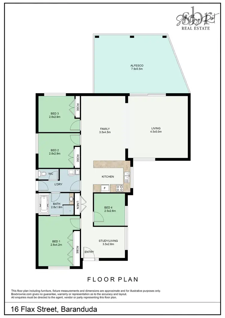 Floorplan of Homely house listing, 16 FLAX STREET, Baranduda VIC 3691