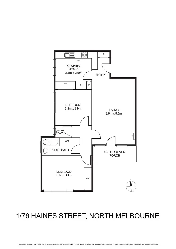 Floorplan of Homely apartment listing, 1/76 Haines Street, North Melbourne VIC 3051
